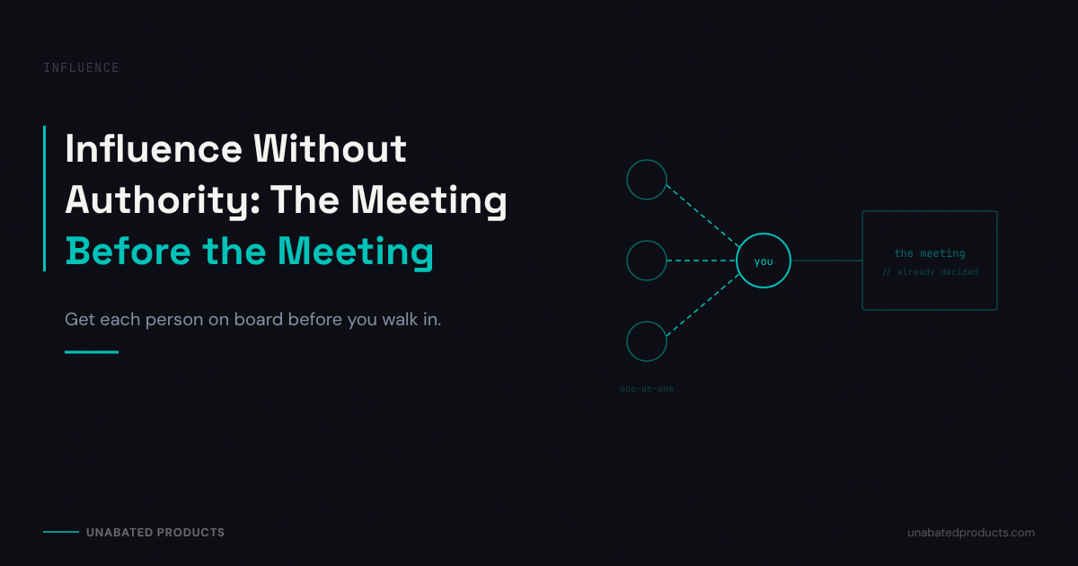 Influence Without Authority: The Meeting Before the Meeting