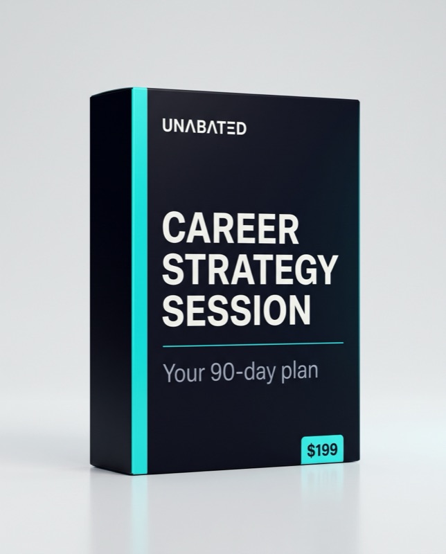 Career Strategy Session, a 60-minute coaching session with a written 90-day action plan