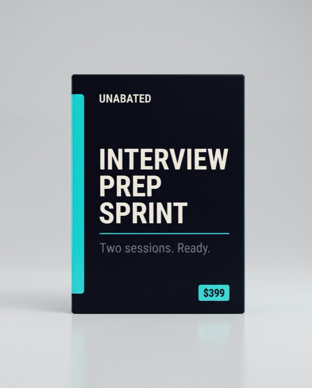 Interview Prep Sprint, two sessions scoped to one interview cycle